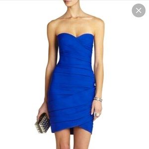 BCBG Max Azria Strapless Ruched Mini Dress (Size 12)